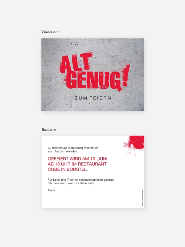 Einladung 30. Geburtstag Streetart