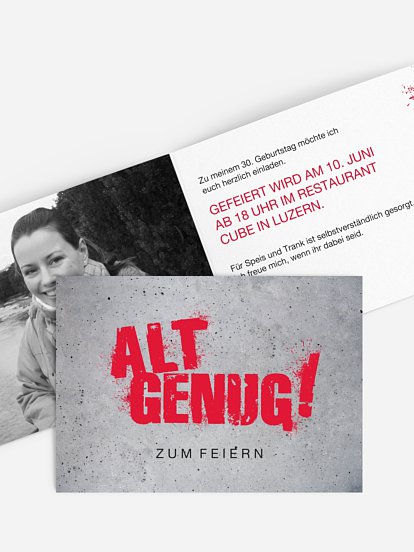 Einladung 30. Geburtstag Streetart