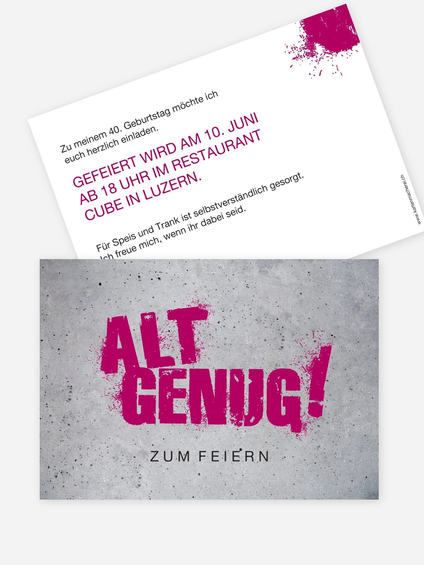 Einladung 40. Geburtstag Streetart