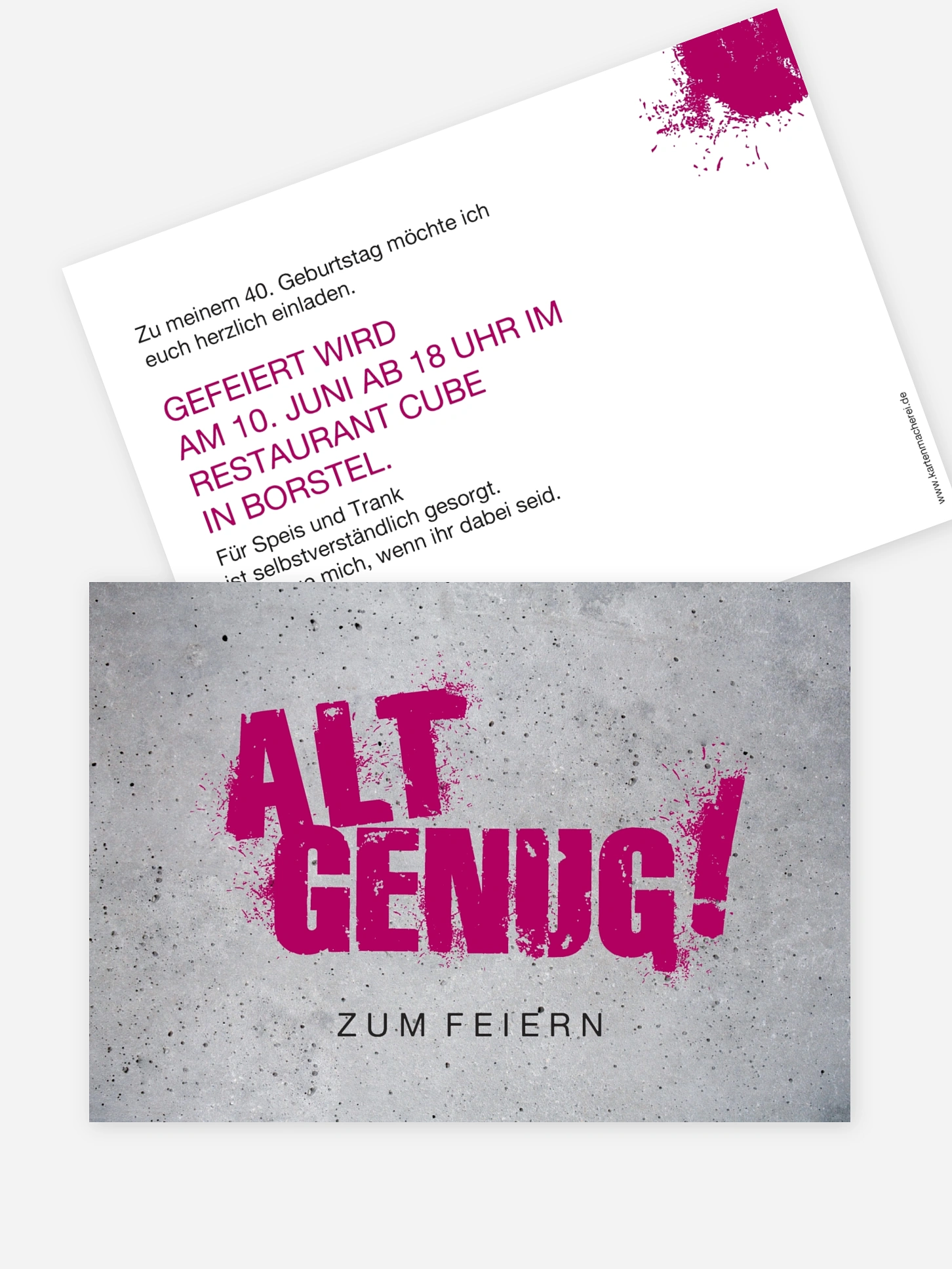 Einladung 40. Geburtstag Streetart