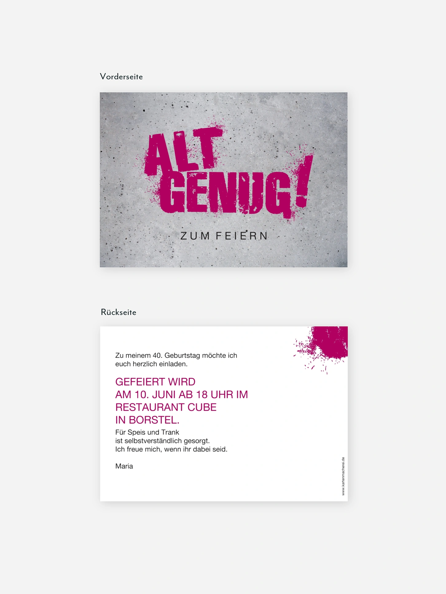 Einladung 40. Geburtstag Streetart