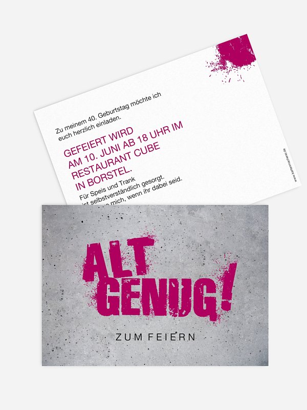 Einladung 40. Geburtstag Streetart