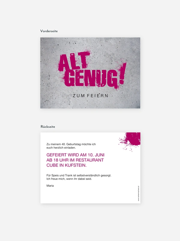 Einladung 40. Geburtstag Streetart