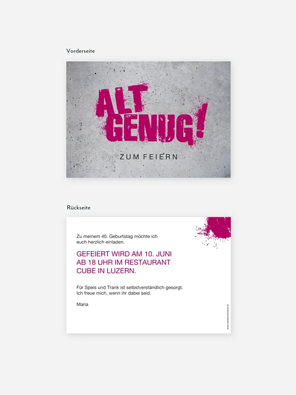 Einladung 40. Geburtstag Streetart