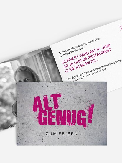 Einladung 40. Geburtstag Streetart