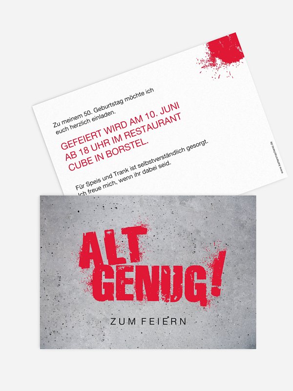 Einladung 50. Geburtstag Streetart