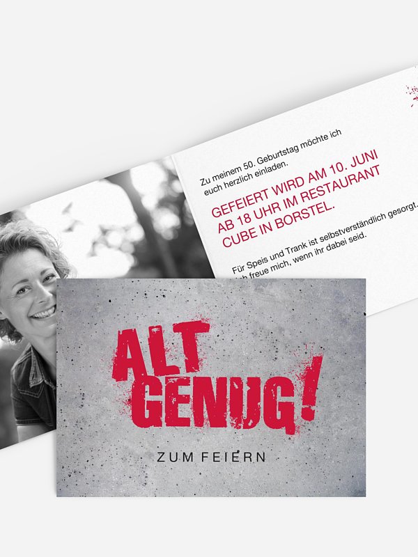 Einladung 50. Geburtstag Streetart