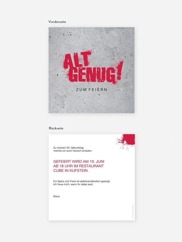 Einladung 50. Geburtstag Streetart