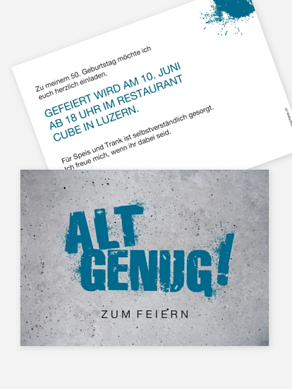 Einladung 50. Geburtstag Streetart