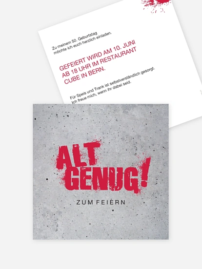 Einladung 50. Geburtstag Streetart