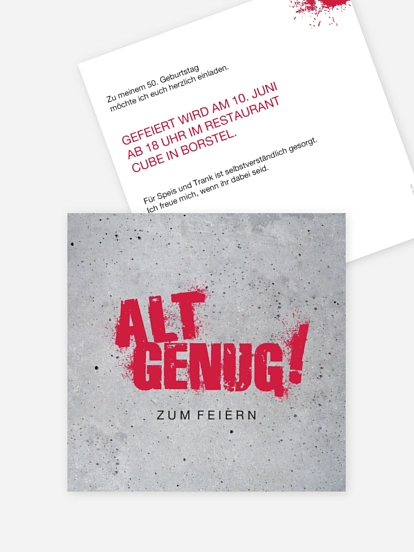 Einladung 50. Geburtstag Streetart