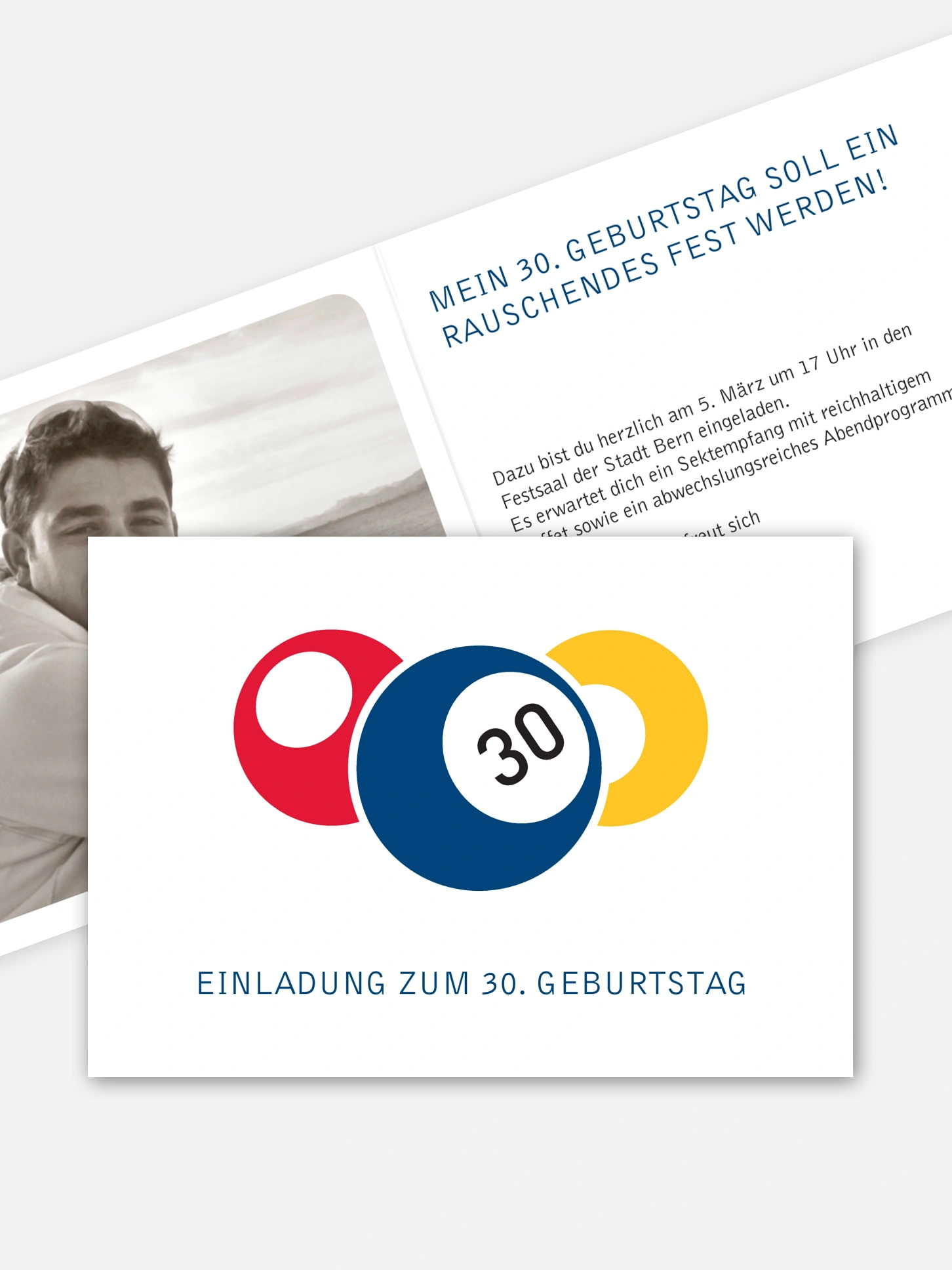 Einladung 30. Geburtstag Billard