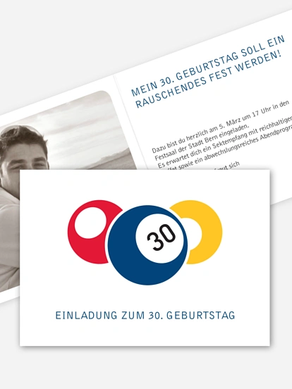 Einladung 30. Geburtstag Billard