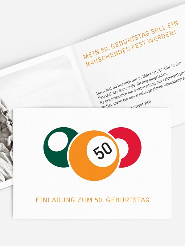 Einladung 50. Geburtstag Billard