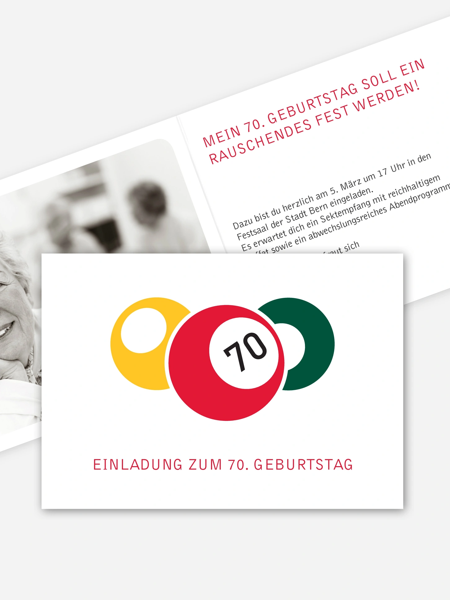 Einladung 70. Geburtstag Billard