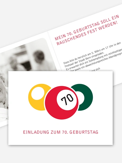 Einladung 70. Geburtstag Billard