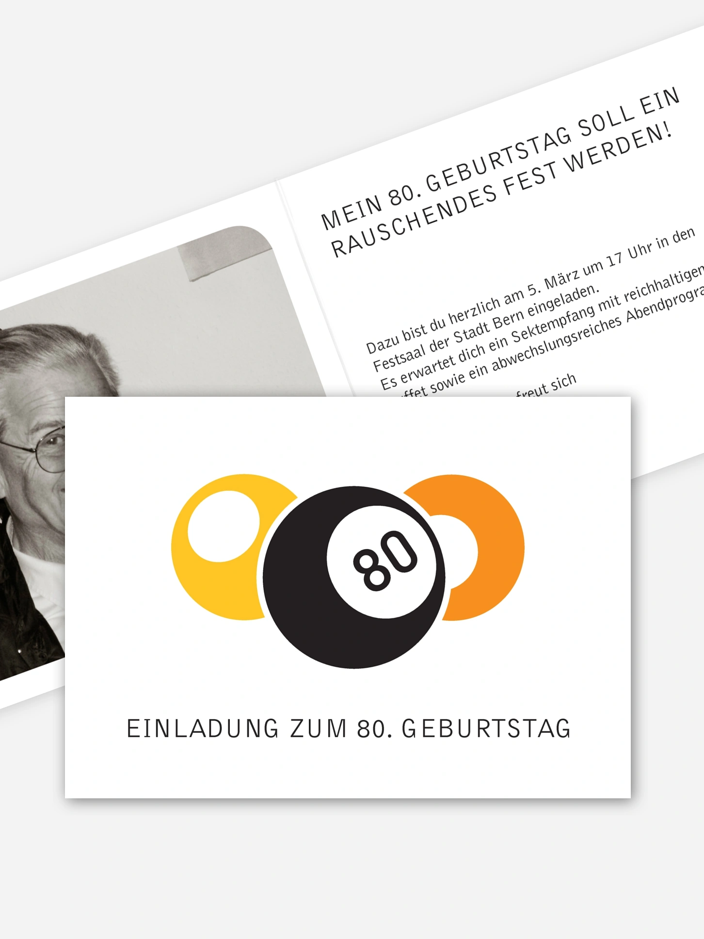 Einladung 80. Geburtstag Billard