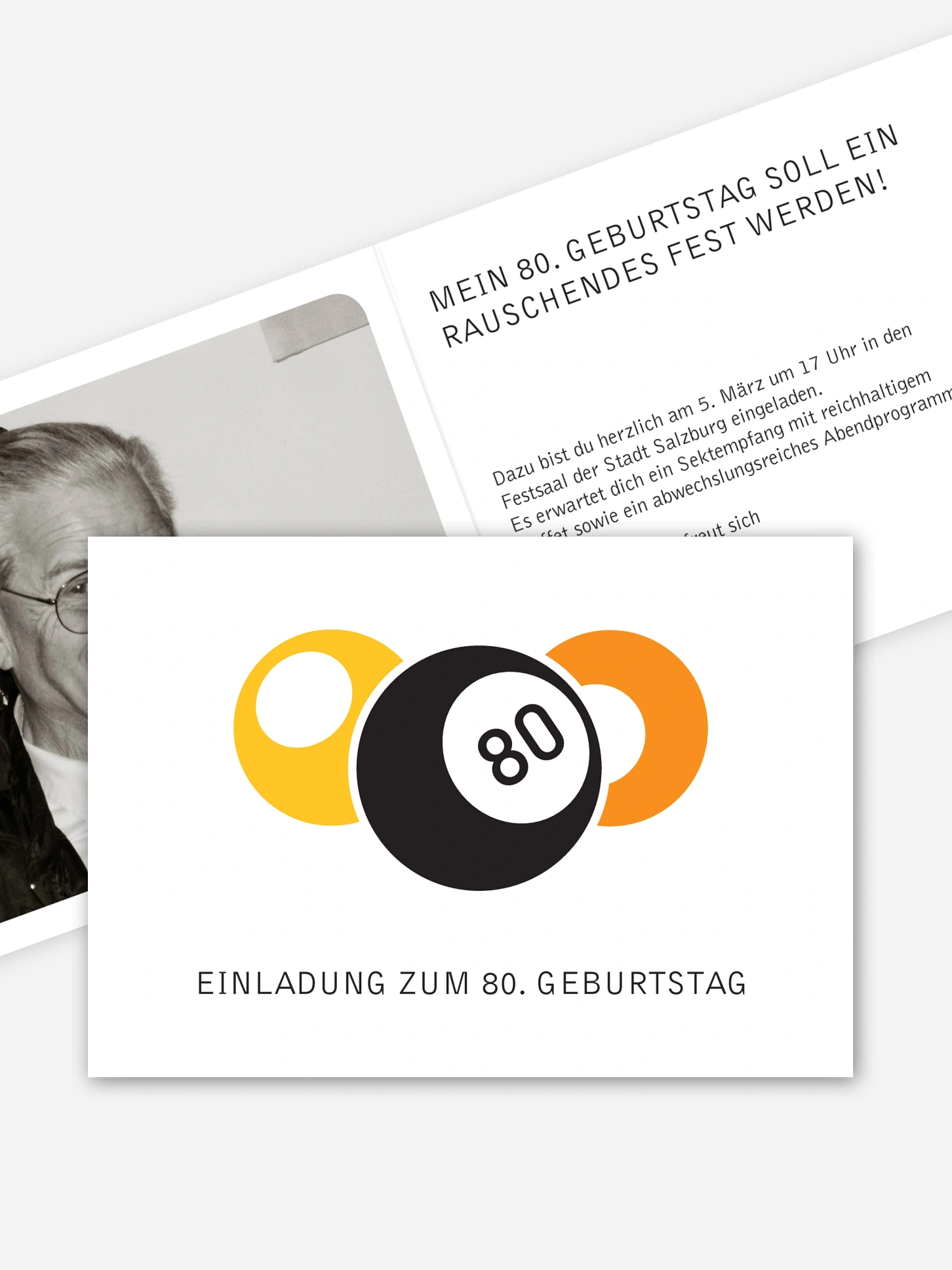 Einladung 80. Geburtstag Billard