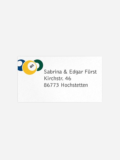 Empfängeraufkleber Geburtstag Billard