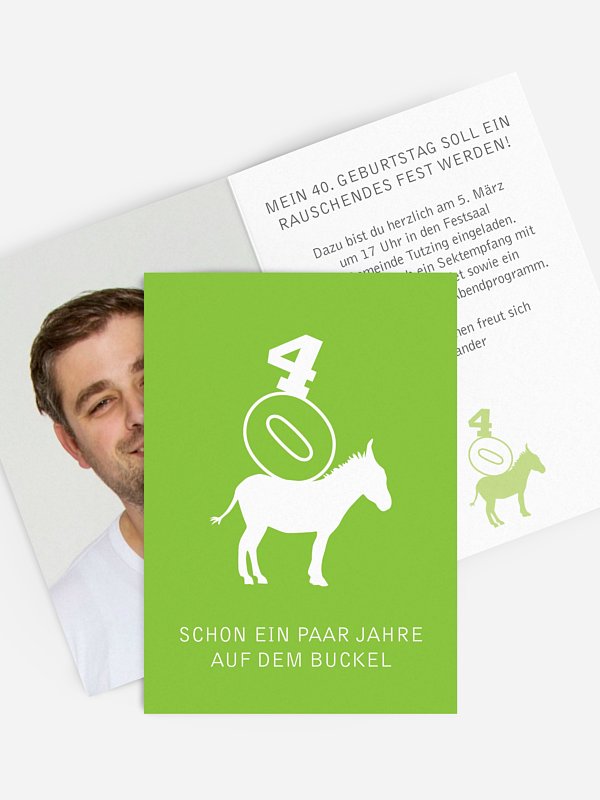 Einladung 40. Geburtstag Nimm´s leicht