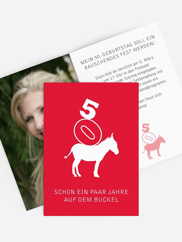 Einladung 50. Geburtstag Nimm´s leicht