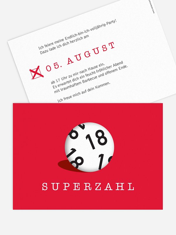 Einladung 18. Geburtstag Superzahl