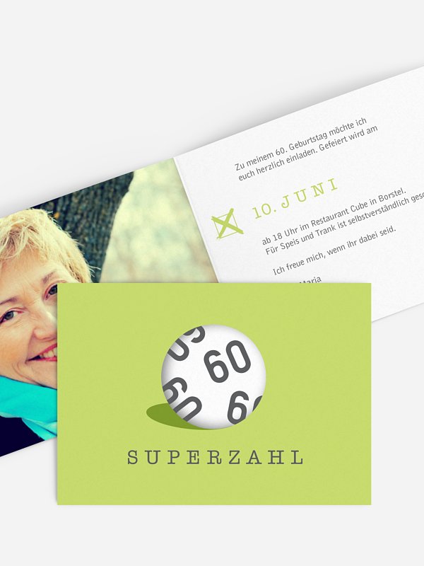 Einladung 60. Geburtstag Superzahl