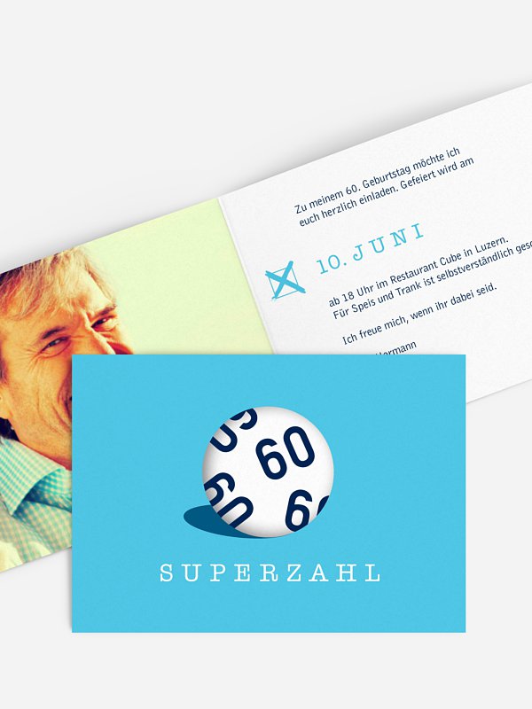 Einladung 60. Geburtstag Superzahl