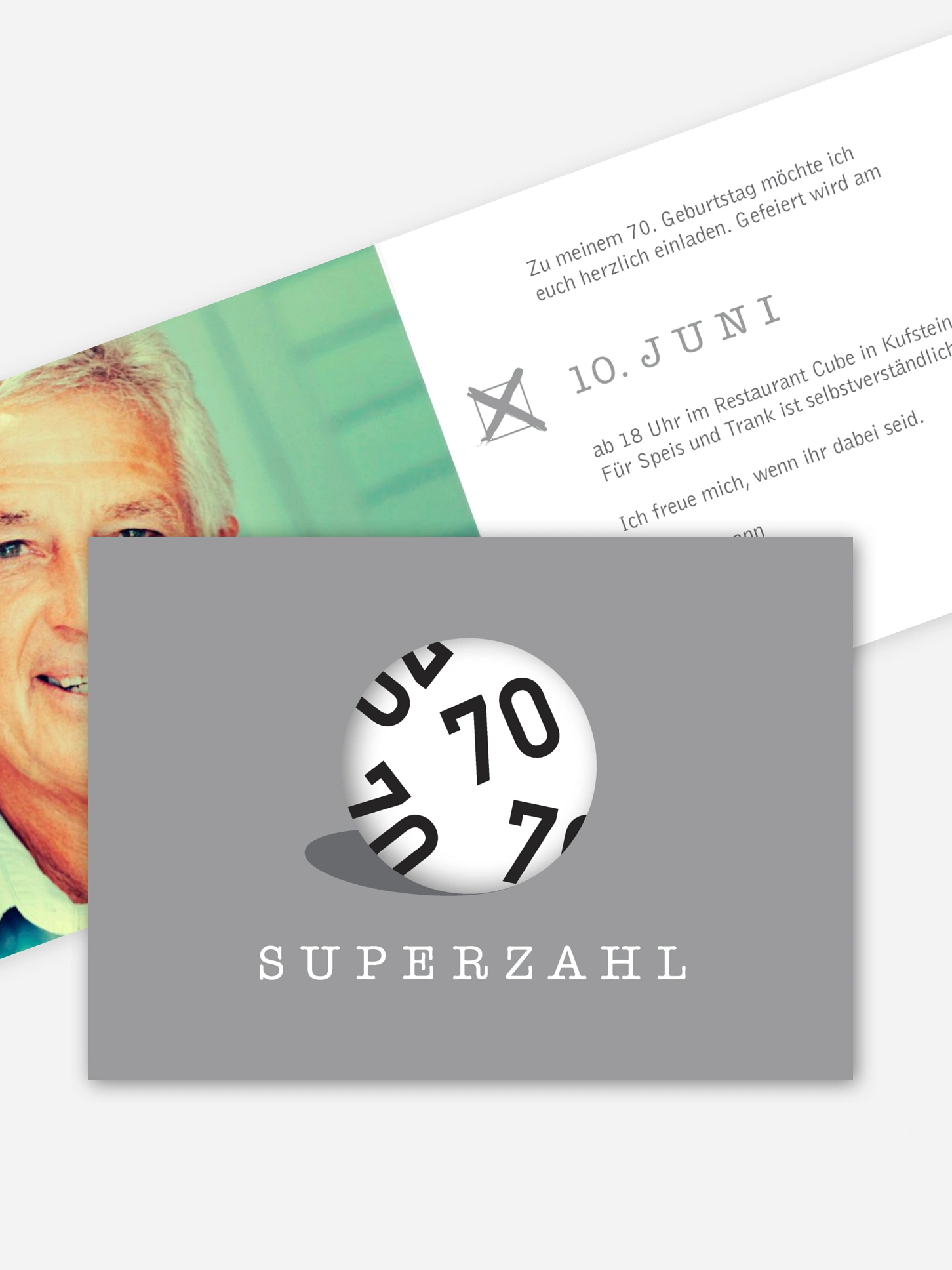 Einladung 70. Geburtstag Superzahl