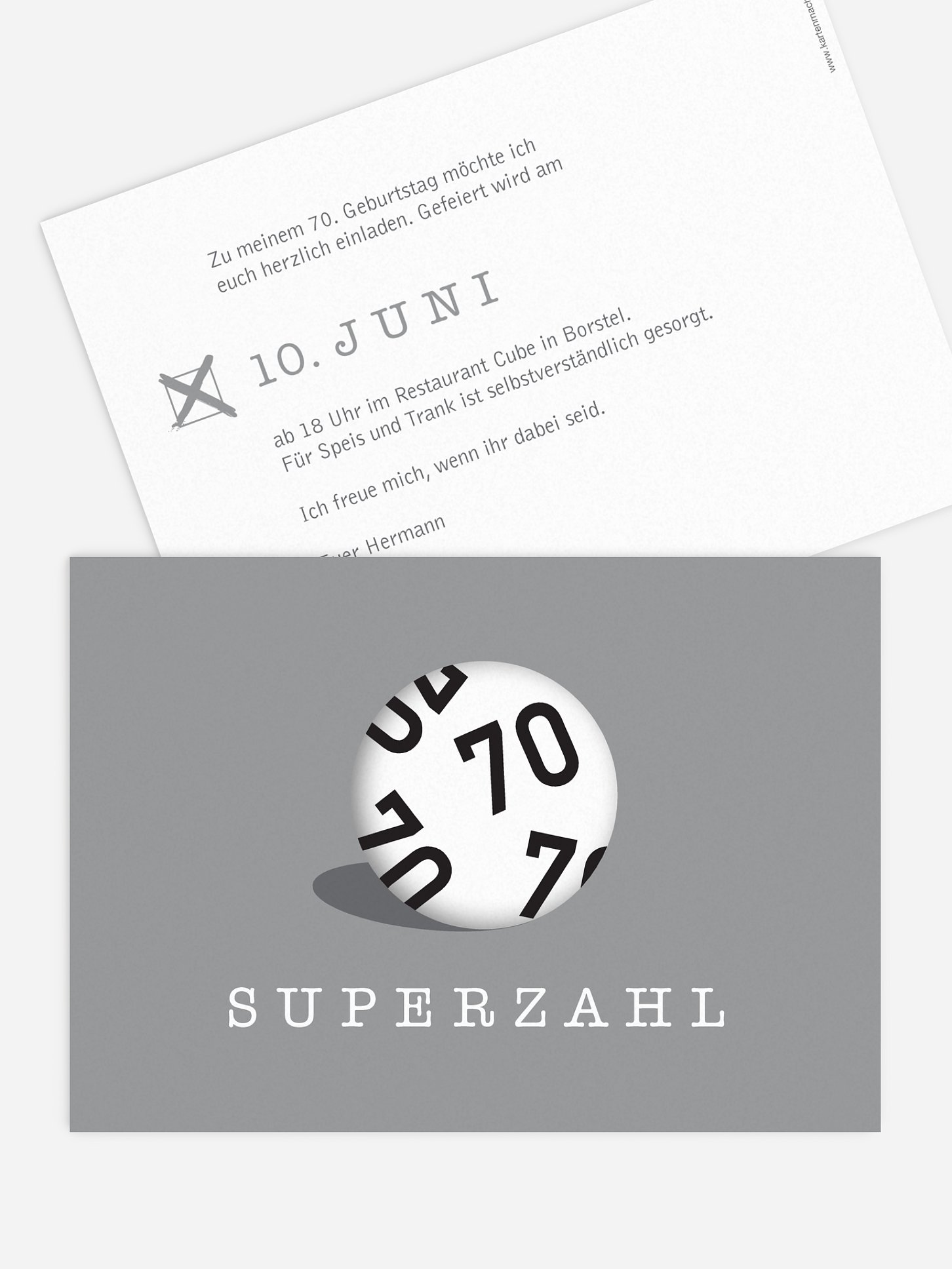 Einladung 70. Geburtstag Superzahl