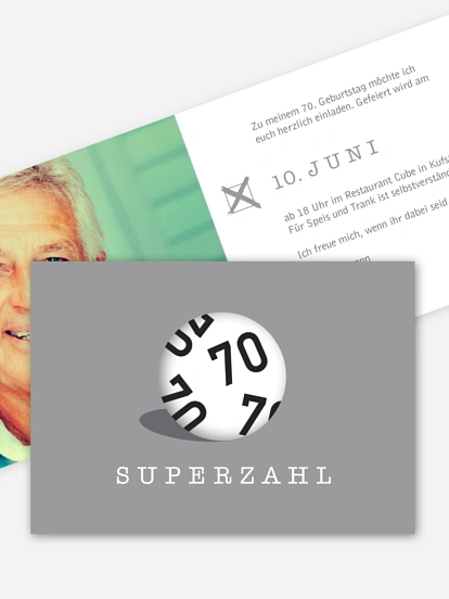 Einladung 70. Geburtstag Superzahl