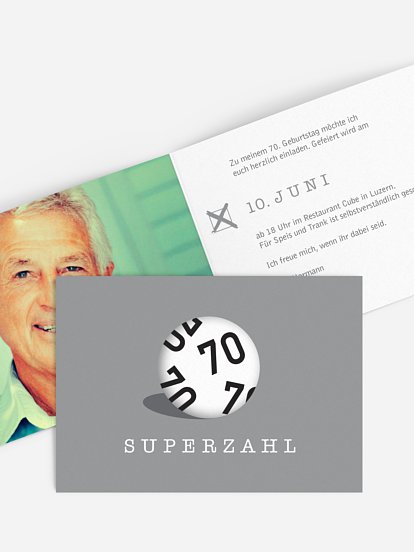 Einladung 70. Geburtstag Superzahl