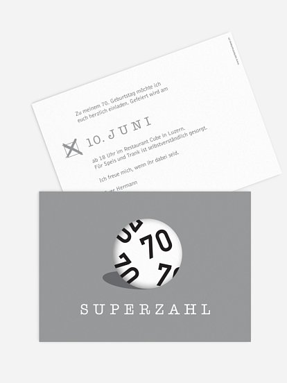 Einladung 70. Geburtstag Superzahl