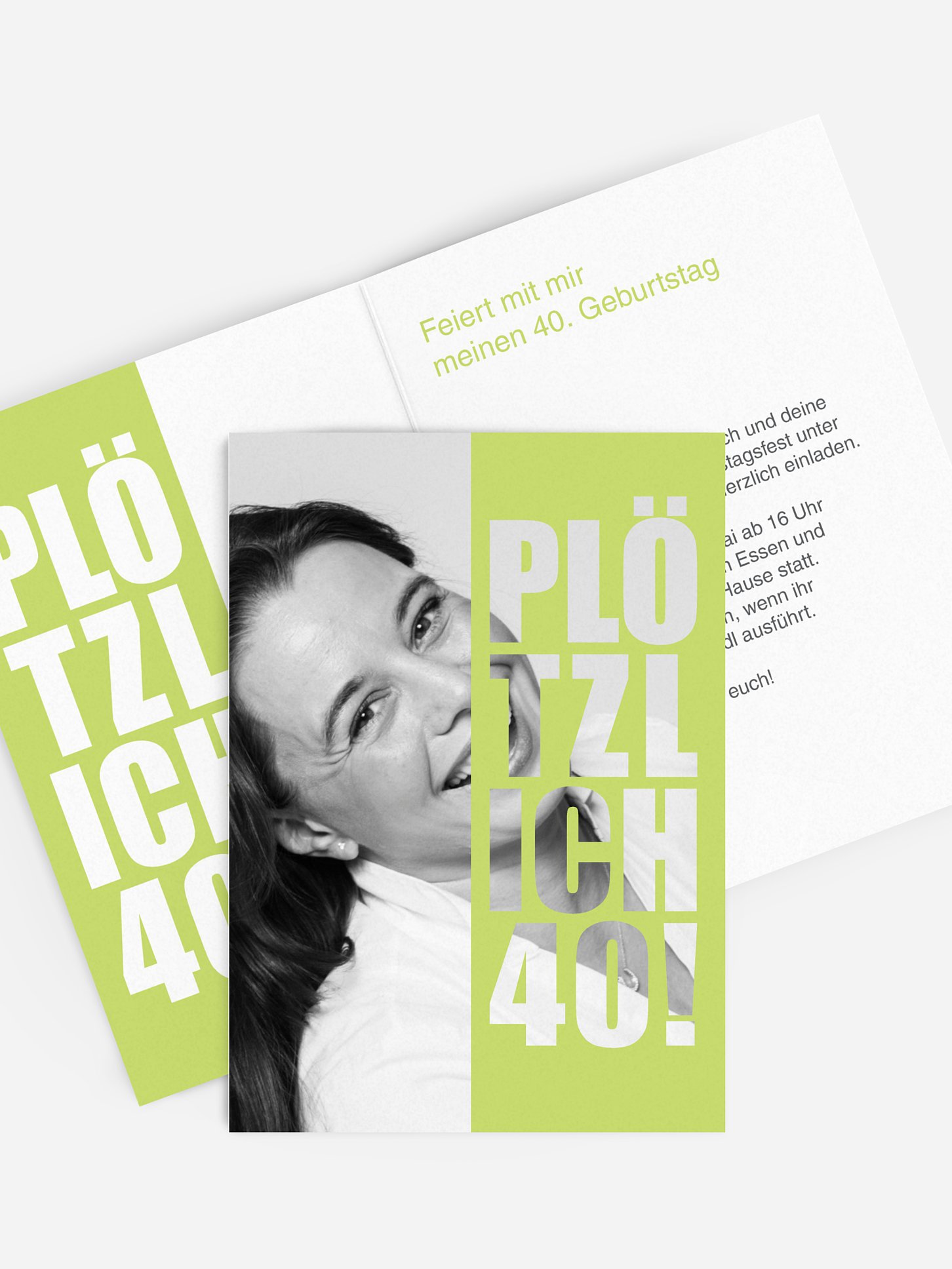 Einladung 40. Geburtstag Plötzlich