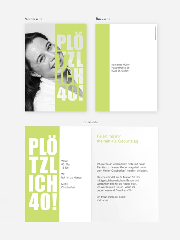 Einladung 40. Geburtstag Plötzlich