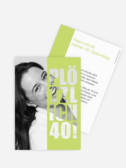 Einladung 40. Geburtstag Plötzlich