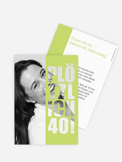 Einladung 40. Geburtstag Plötzlich