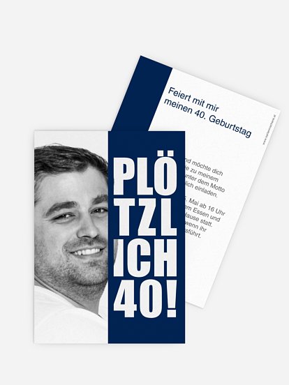 Einladung 40. Geburtstag Plötzlich
