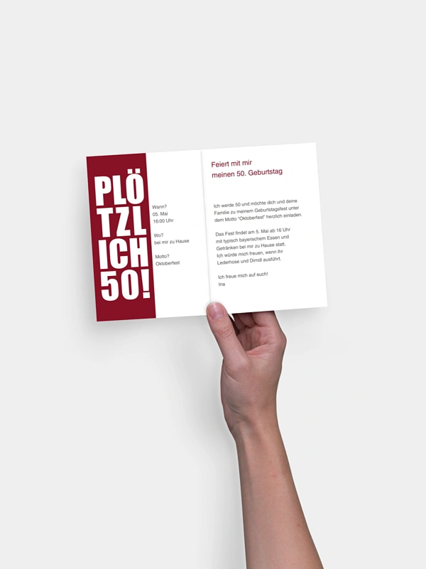 Einladung 50. Geburtstag Plötzlich