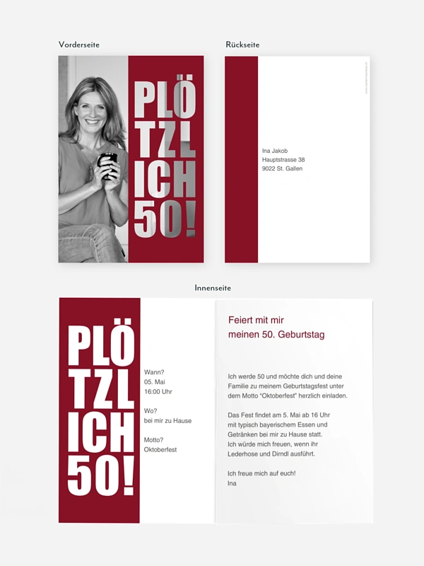 Einladung 50. Geburtstag Plötzlich