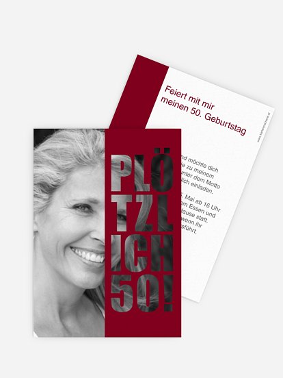 Einladung 50. Geburtstag Plötzlich