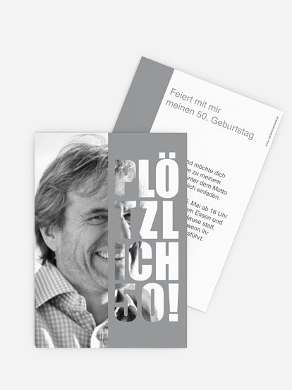 Einladung 50. Geburtstag Plötzlich
