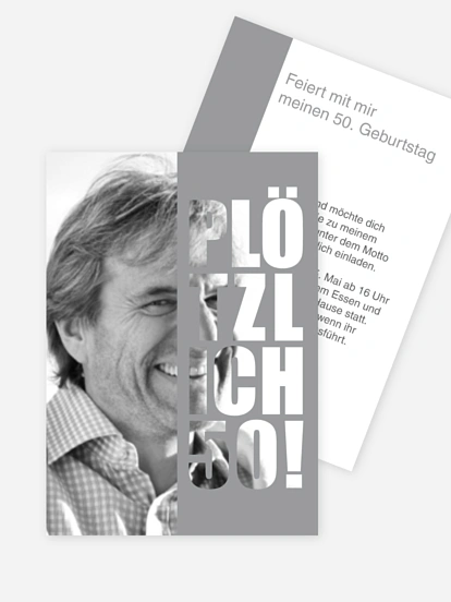 Einladung 50. Geburtstag Plötzlich
