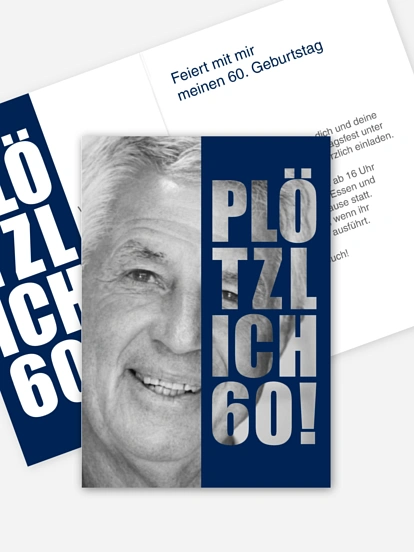 Einladungskarten 60 Geburtstag Ploetzlich mitternachtsblau 0303500001de_DE