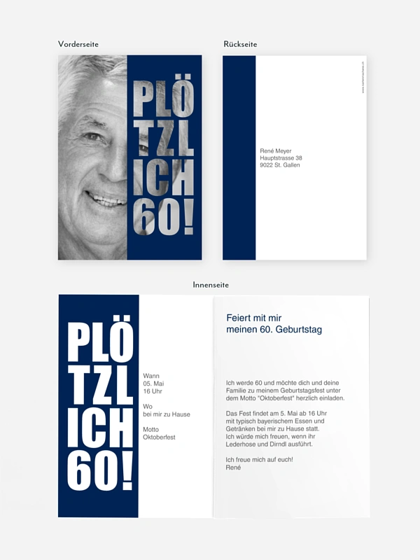 Einladung 60. Geburtstag Plötzlich