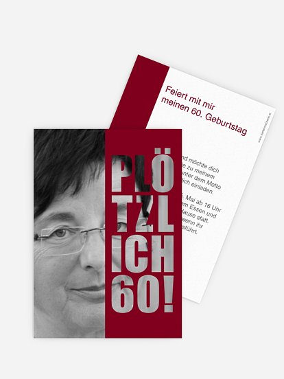 Einladung 60. Geburtstag Plötzlich