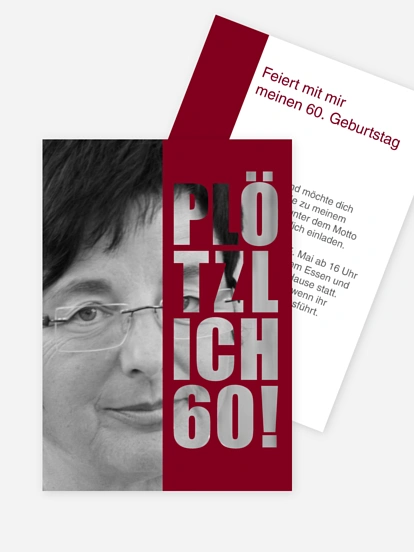 Einladung 60. Geburtstag Plötzlich