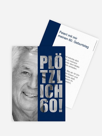 Einladung 60. Geburtstag Plötzlich