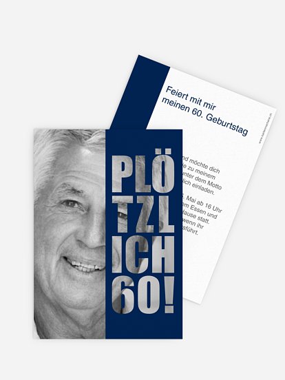 Einladung 60. Geburtstag Plötzlich