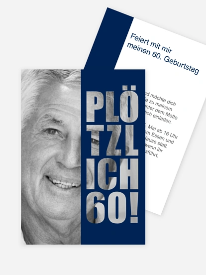 Einladung 60. Geburtstag Plötzlich